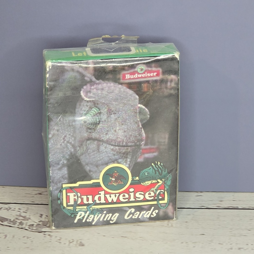 BUDWEISER Beer Lizard Playing Cards Anheuser-Busch SEALED Vtg‎